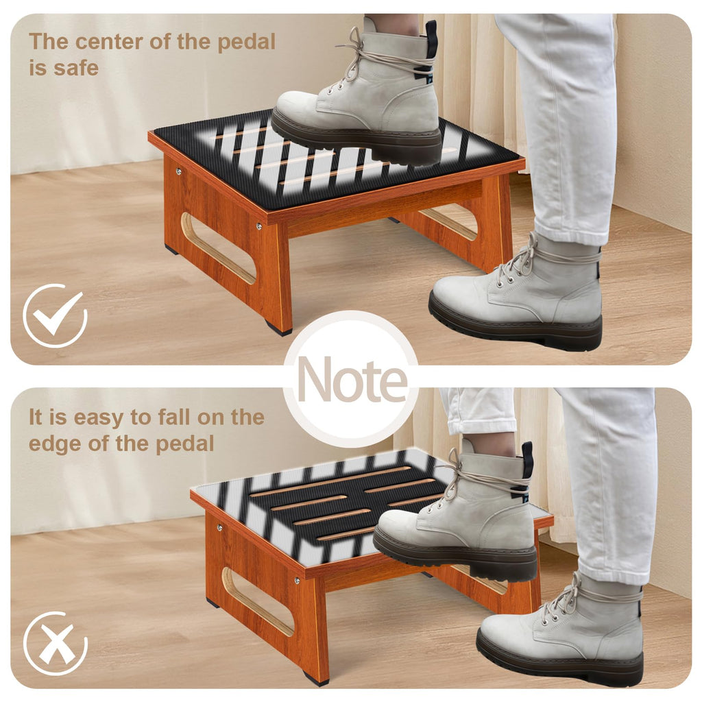 Brown Bed Step Stool with Handles K216706