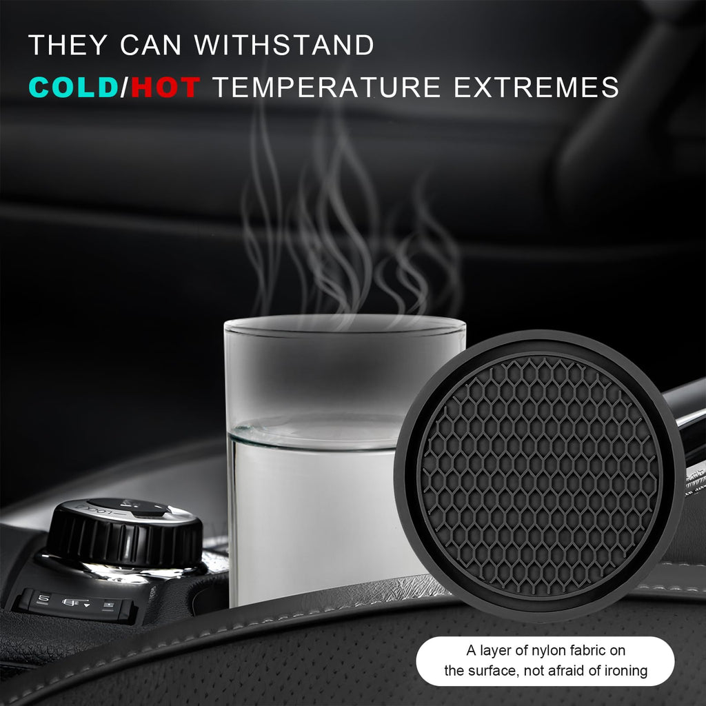 Black Non-Slip Silicone Car Cup Coasters H8088