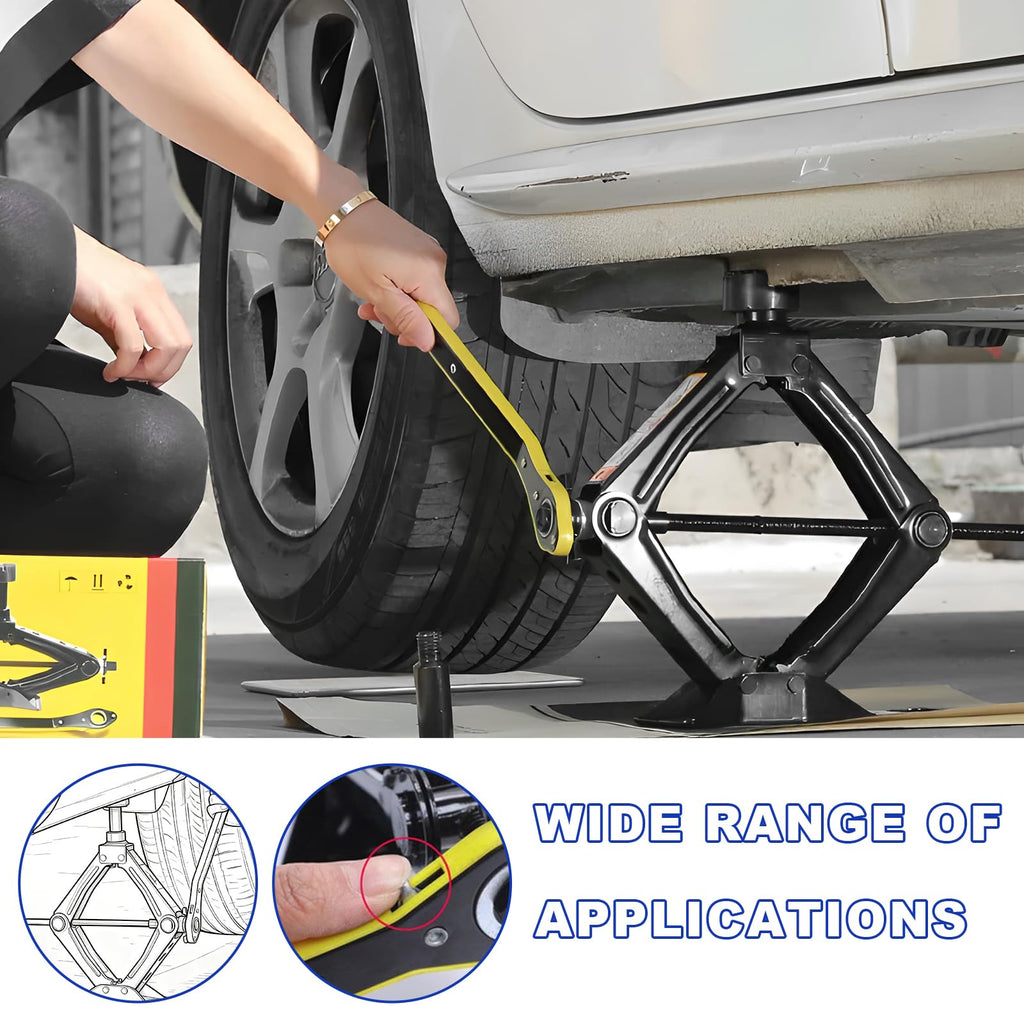 2 Ton Portable Scissor Jack with Lug Wrench V473