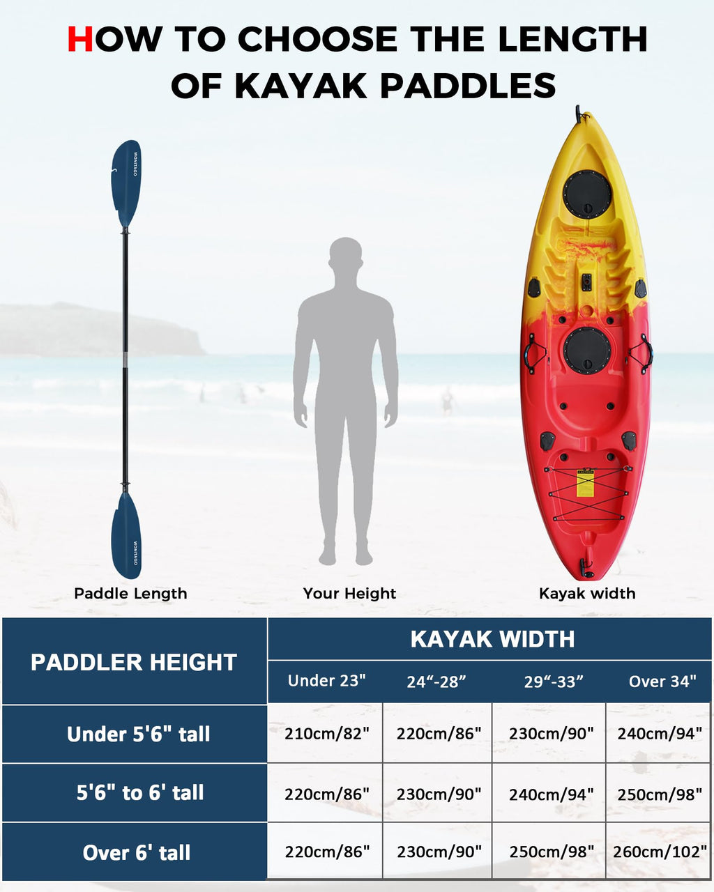 Adjustable Fiberglass Kayak Paddle W620814