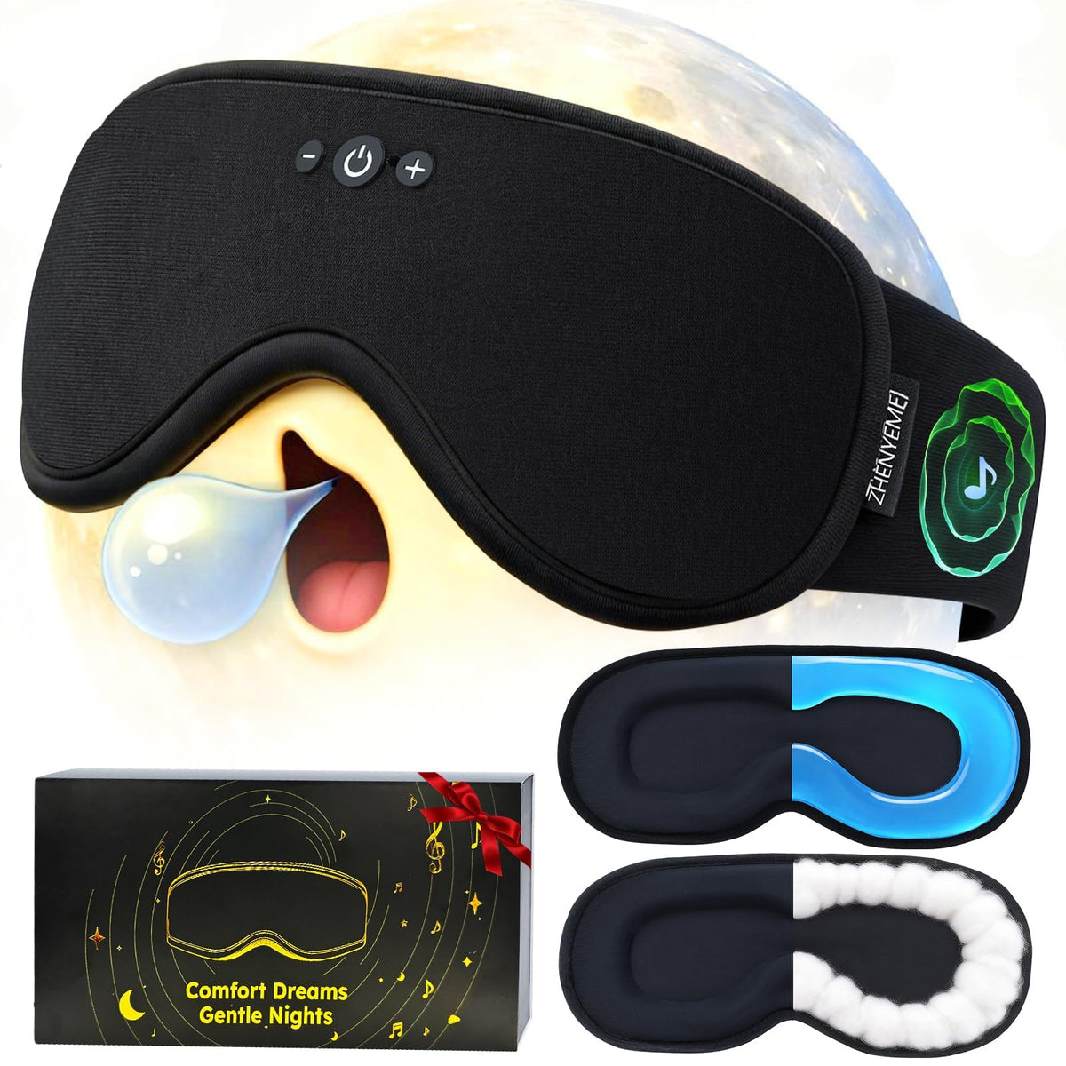 Bluetooth Sleep Mask with Hot & Cold Gel Insert X330396