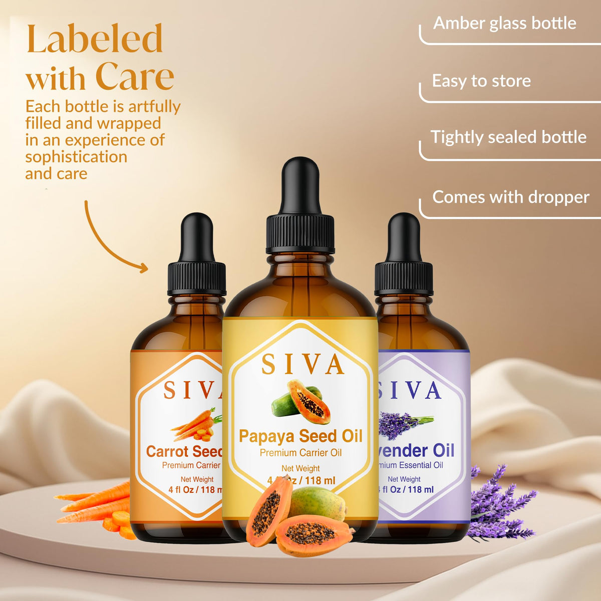 Glass Bottles with Droppers 4 Fl oz B528