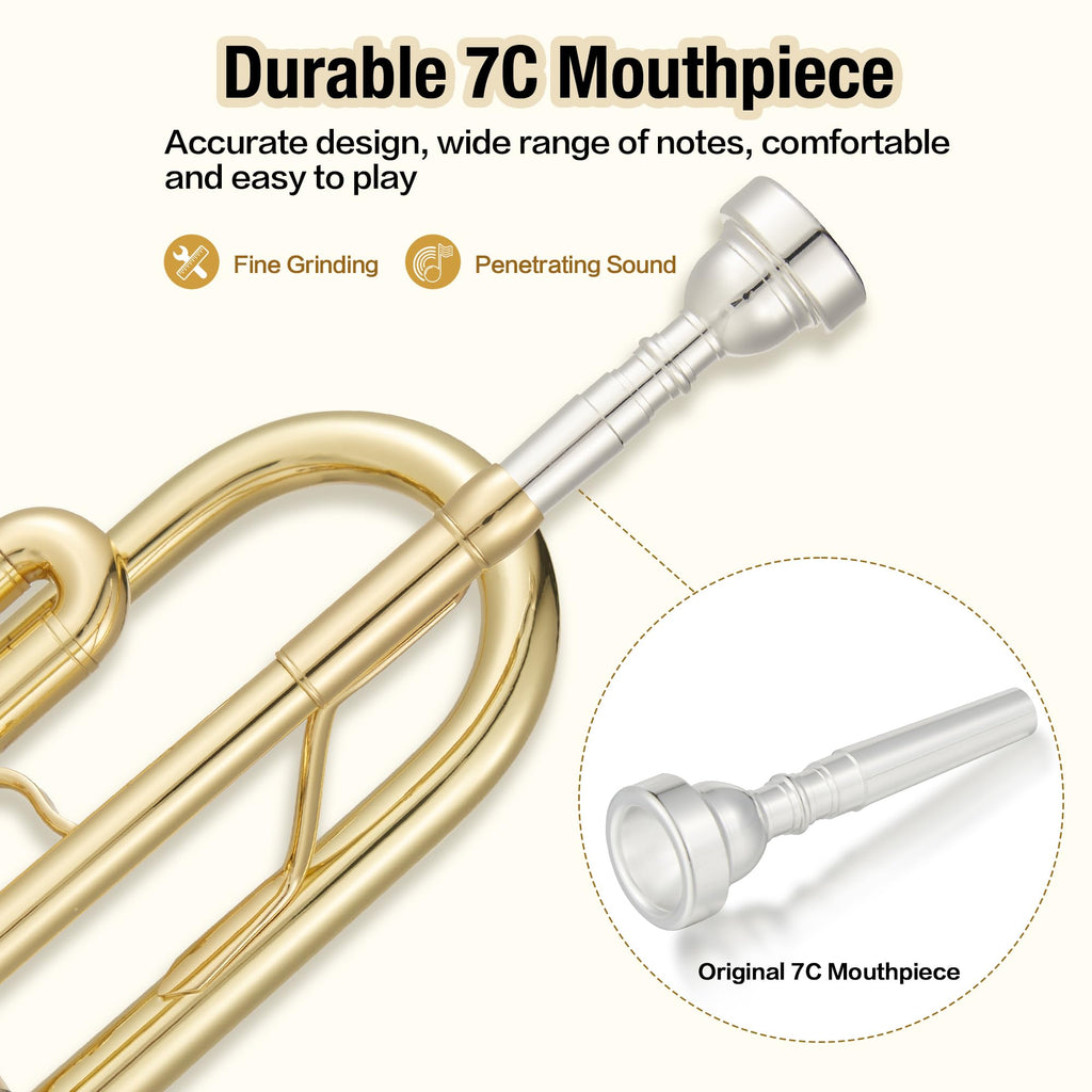 Brass Standard Trumpets with Bag, Mouthpiece, Strap, Gloves, Cleaning Cloth, Trumpet Oil G94670