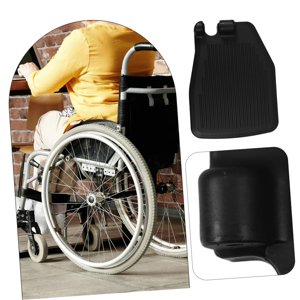 Heavy Duty Wheelchair Foot Rest Replacement Black S81146
