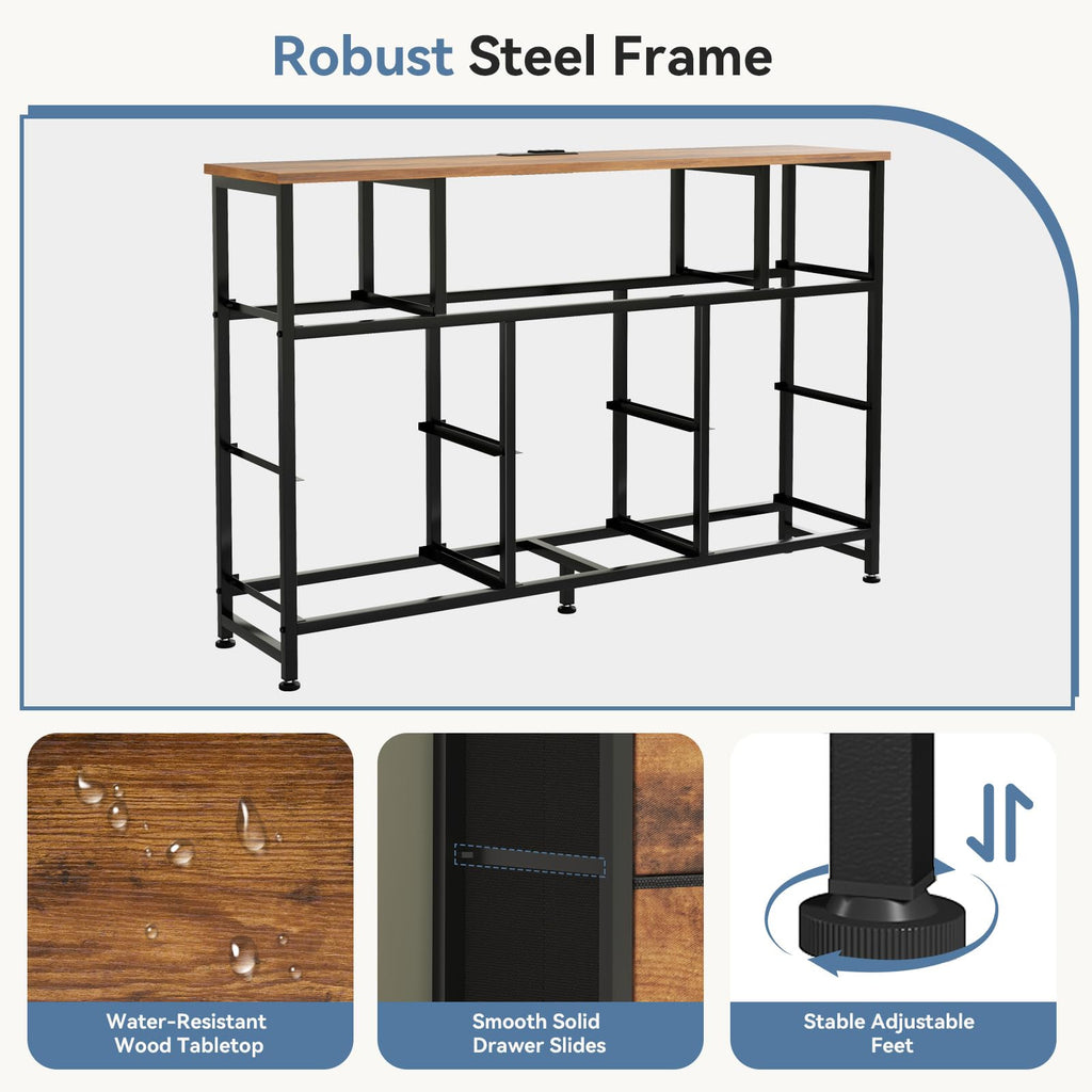 LED TV Stand Dresser with Charging Station K84873
