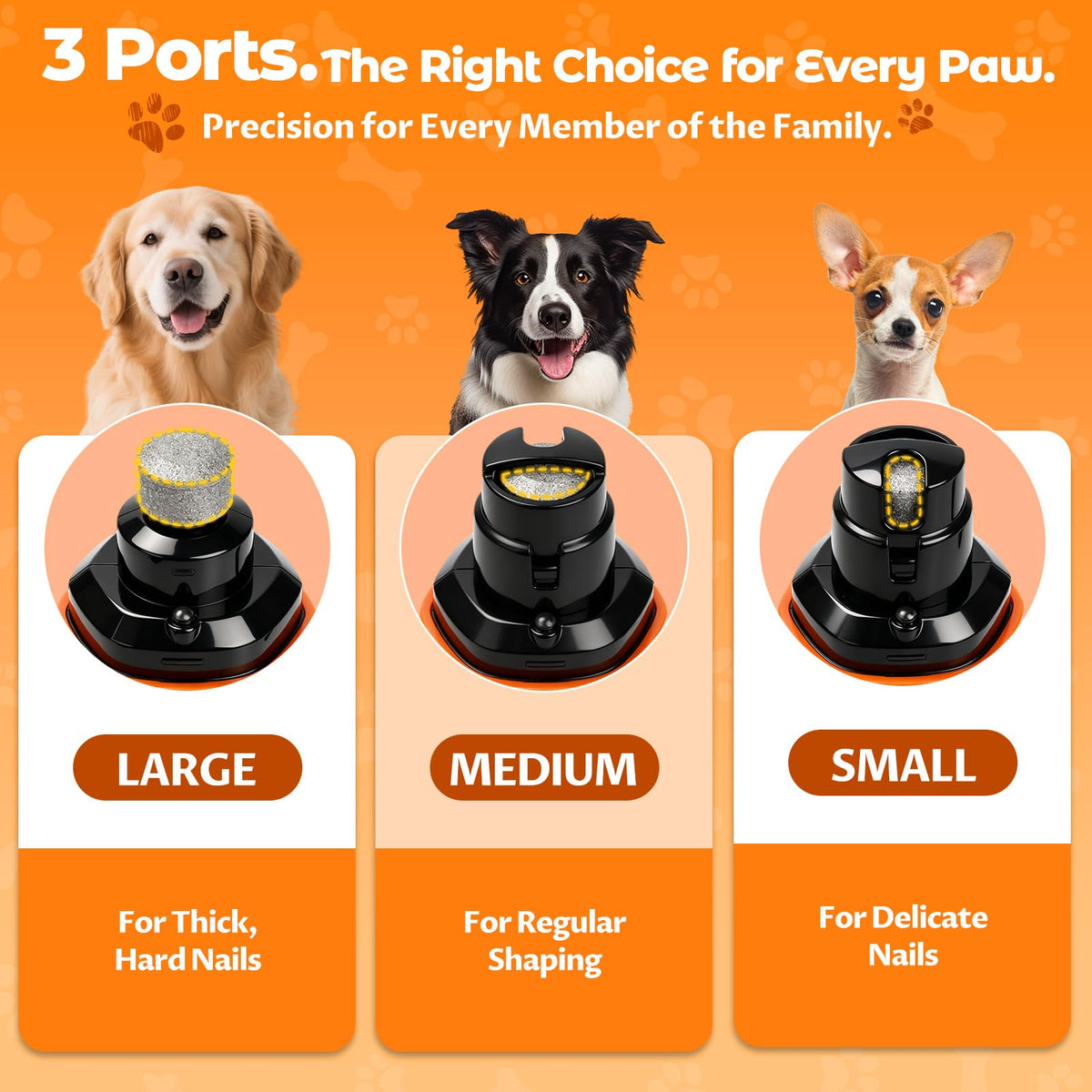 Dog Nail Grinder, Quiet 3-Speed with LED & Safety Guard B5555