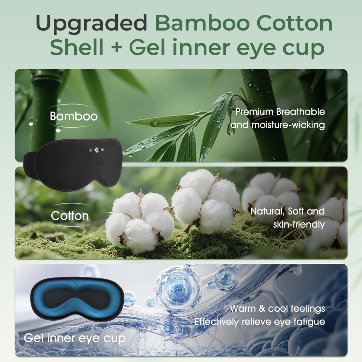 Bluetooth Sleep Mask with Hot & Cold Gel Insert X330396