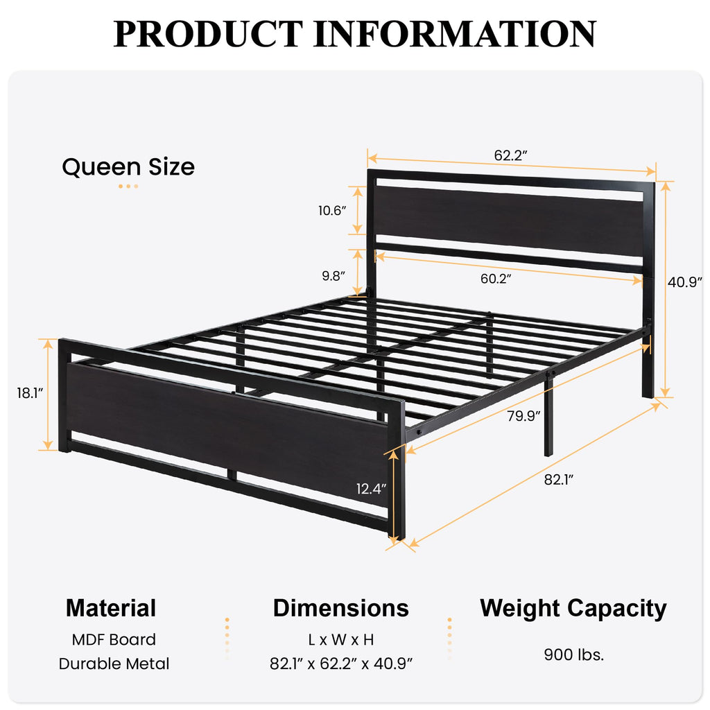 Queen Size Bed Frame with Headboard Y9905