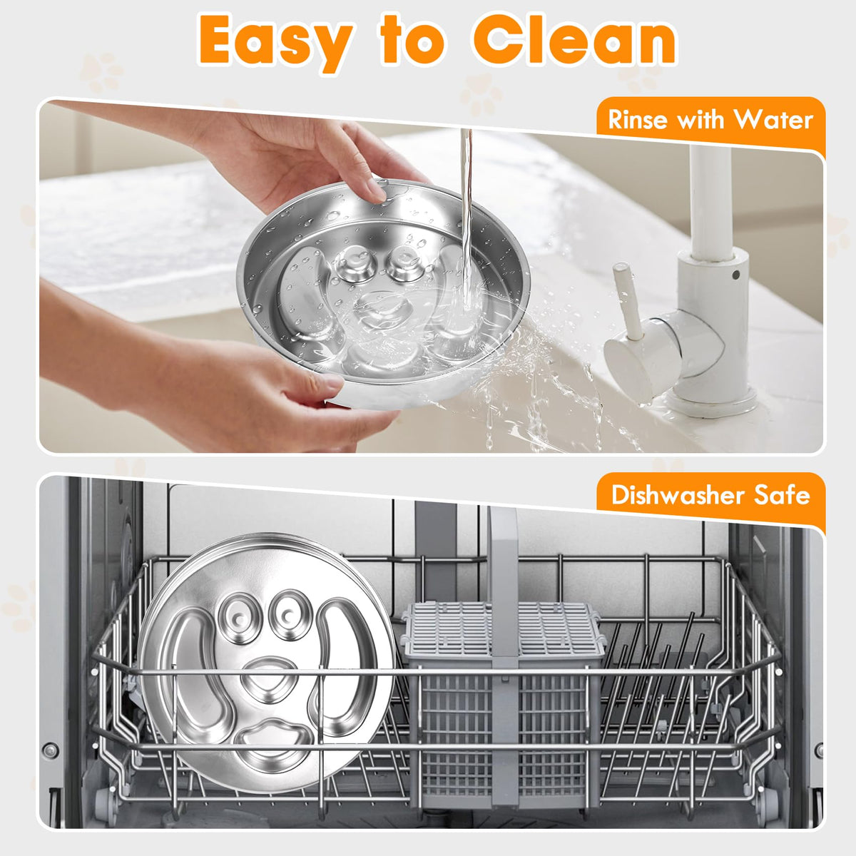 Stainless Steel 2 Pack Slow Feed Dog Bowl Z640