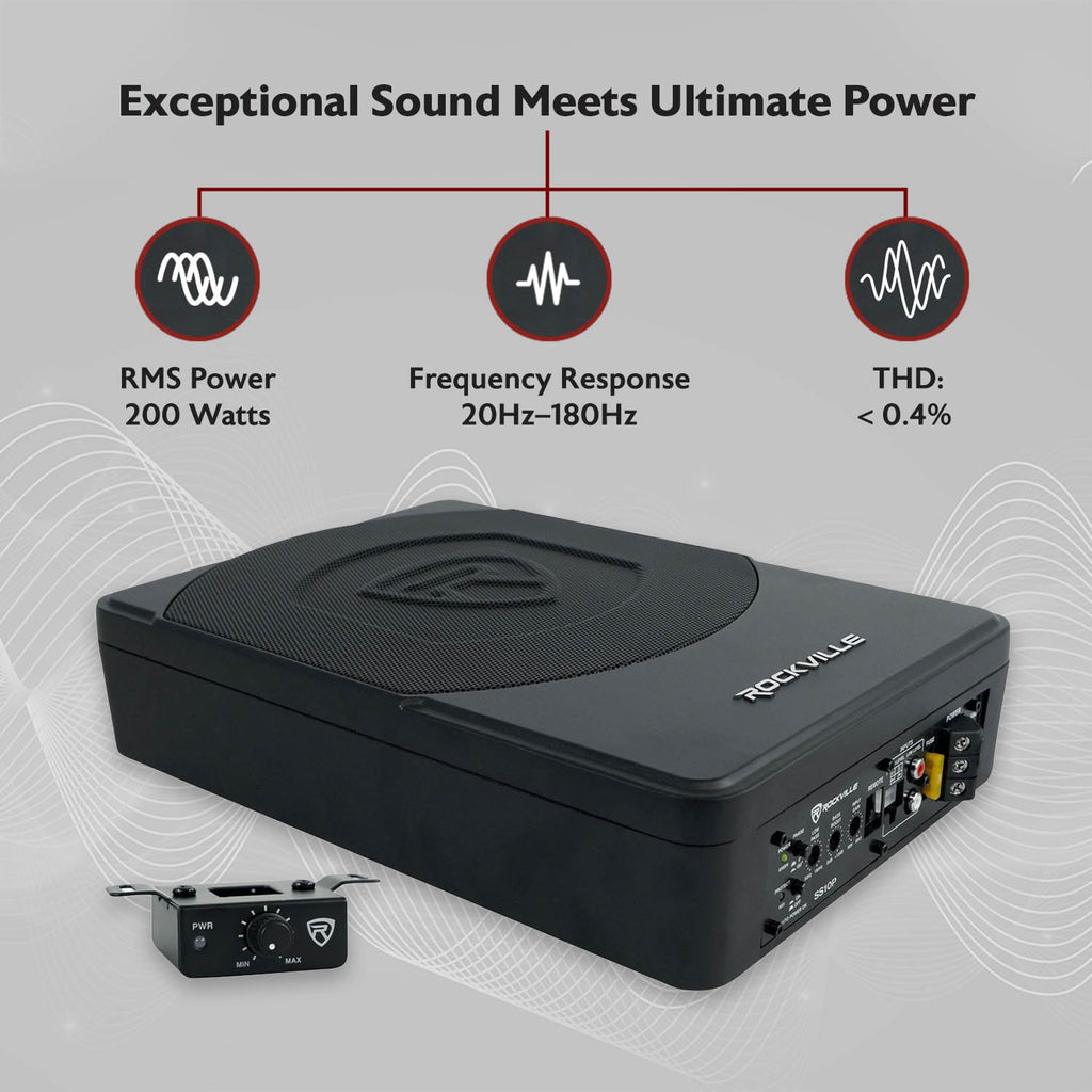 10" Slim Under-Seat Powered Car Subwoofer Z204631