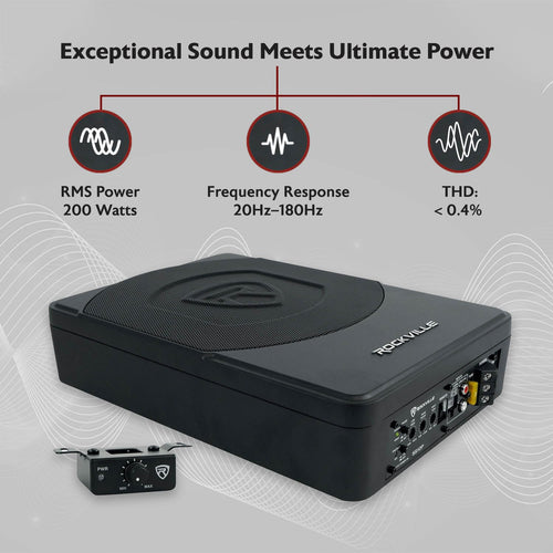 10" Slim Under-Seat Powered Car Subwoofer Z204631