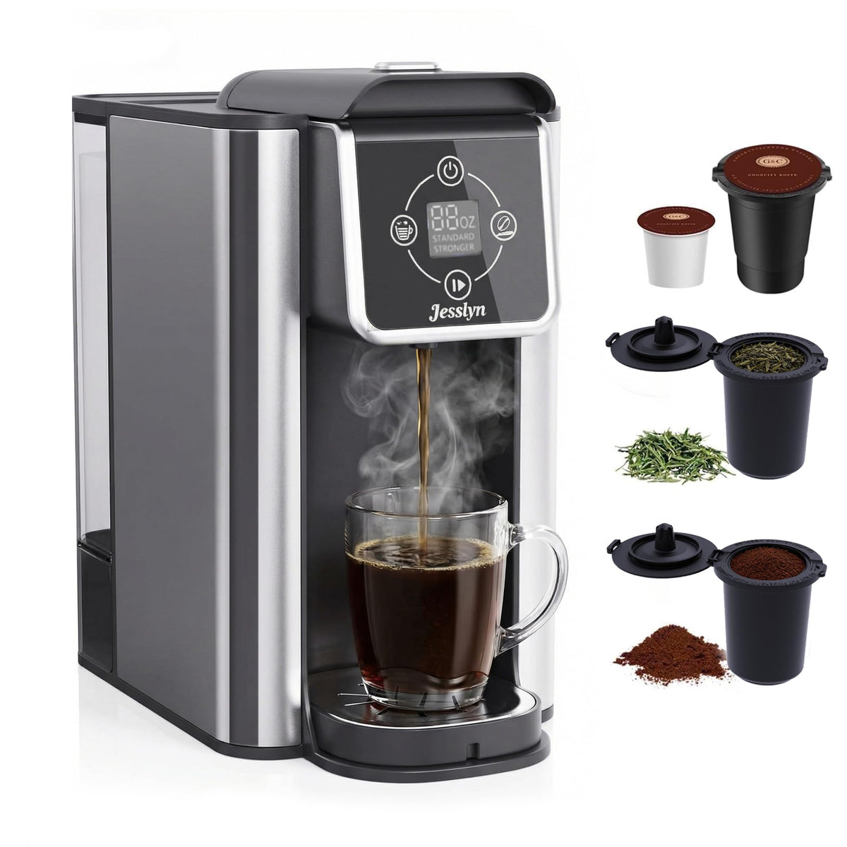 3-in-1 Single Serve Coffee Maker with 50oz Removable Water Reservoir G57328