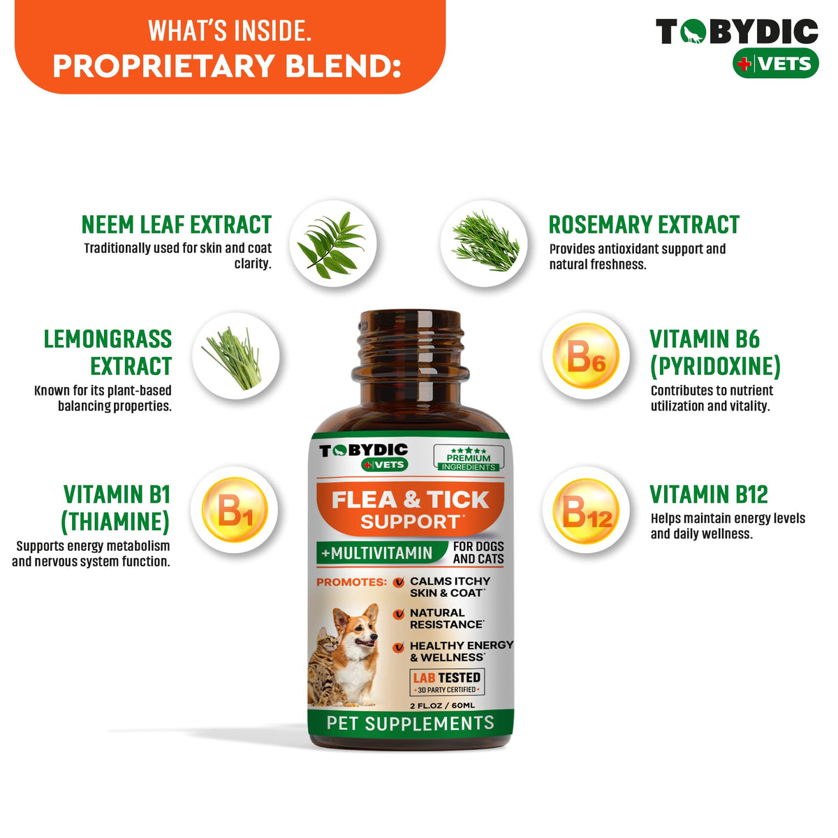Oral Flea and Tick Prevention Supplement for Dogs and Cats C7813
