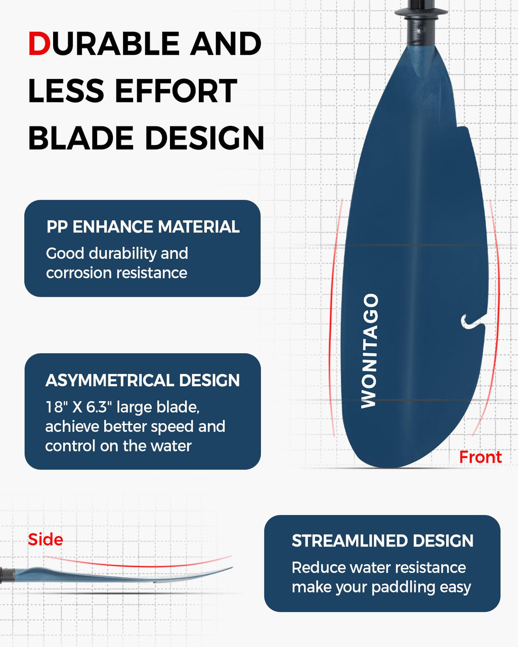 Adjustable Fiberglass Kayak Paddle W620814