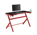 48" Black Red Gaming Computer Desk with Cup Holder P402655