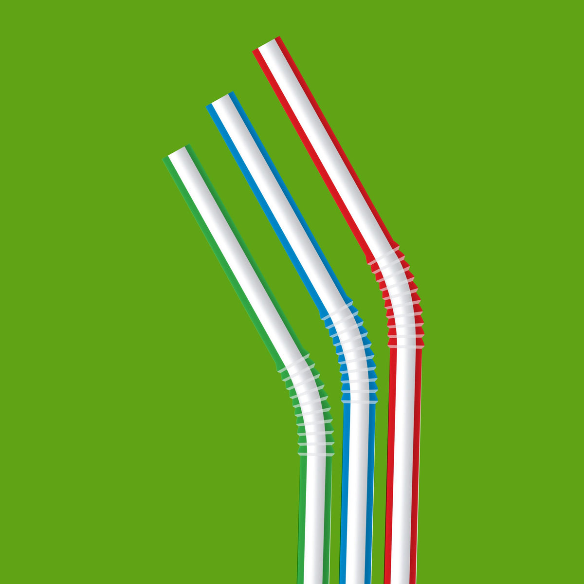 Disposable Striped Plastic Flex Straws, 100 Count P8190