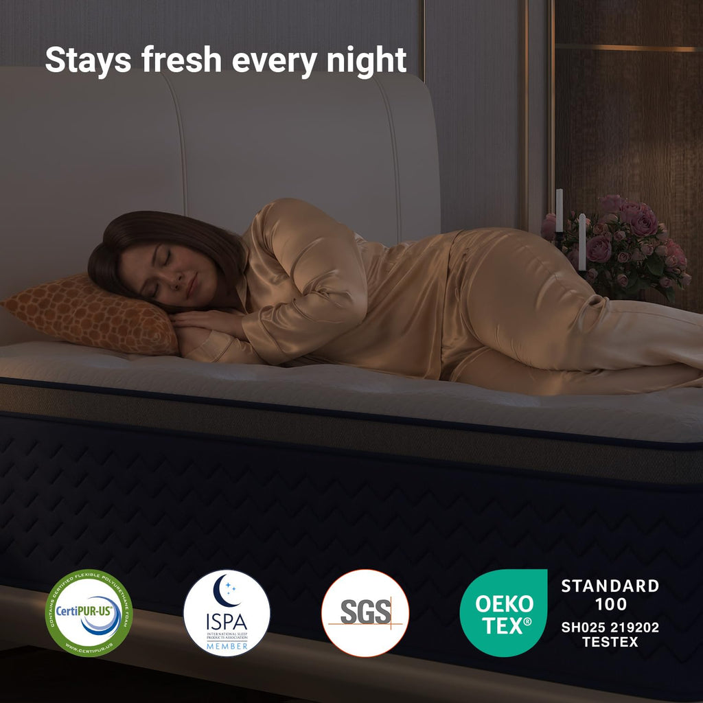 Full 12 Inch Firm Hybrid Cooling Mattress B8937