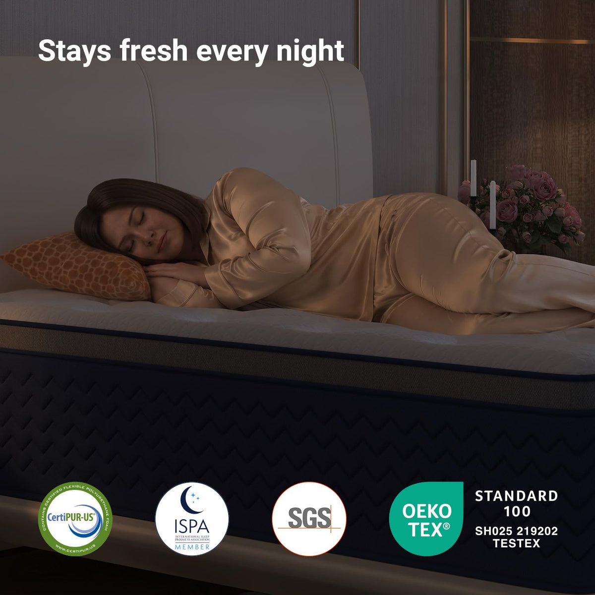 Full 12 Inch Firm Hybrid Cooling Mattress B8937