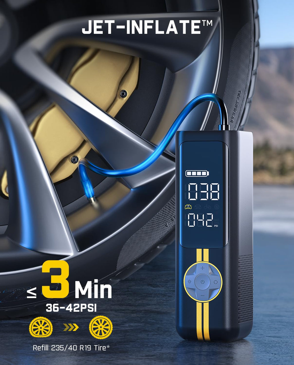 Portable Tire Inflator Air Pump B173