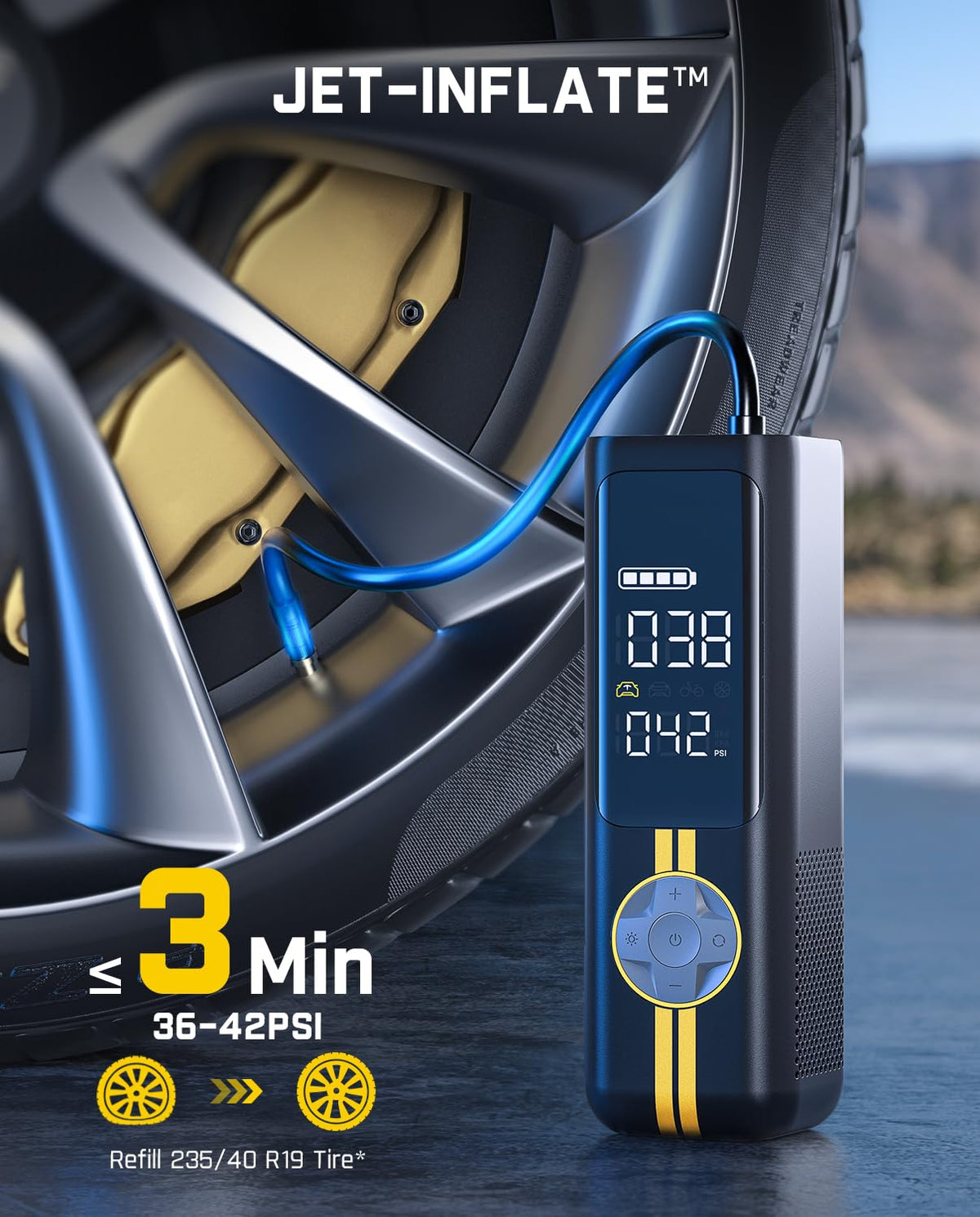 Portable Tire Inflator Air Pump B173
