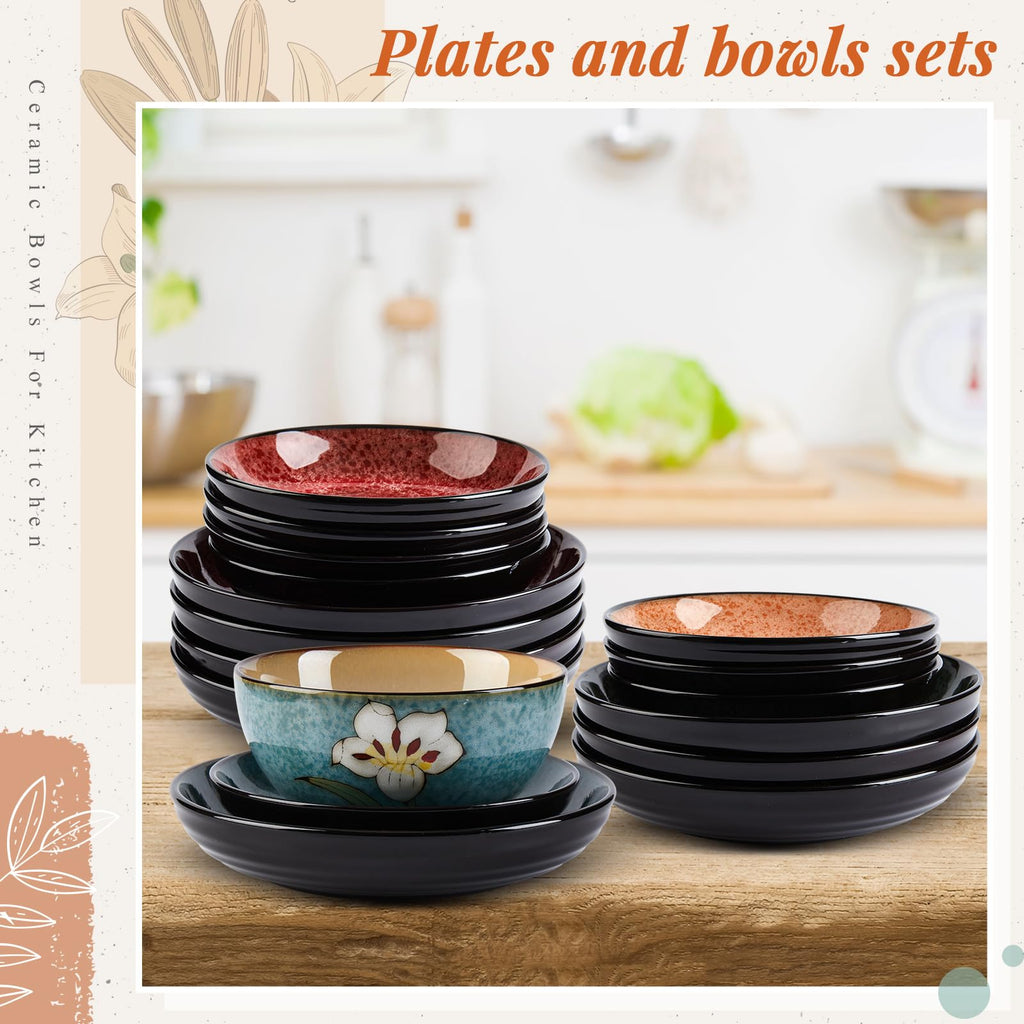 12 Pcs Floral Ceramic Dinnerware Set for 4 S385103