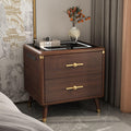 Solid Wood Nightstand with Wireless Charging Station and 2 Drawer Storage R327694