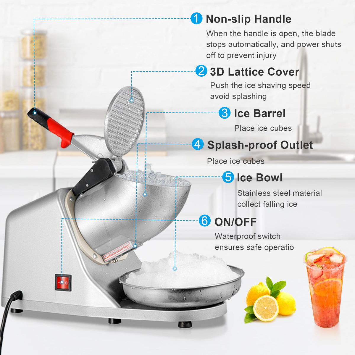 Electric Ice Crusher Shaved Ice Machine Q42998
