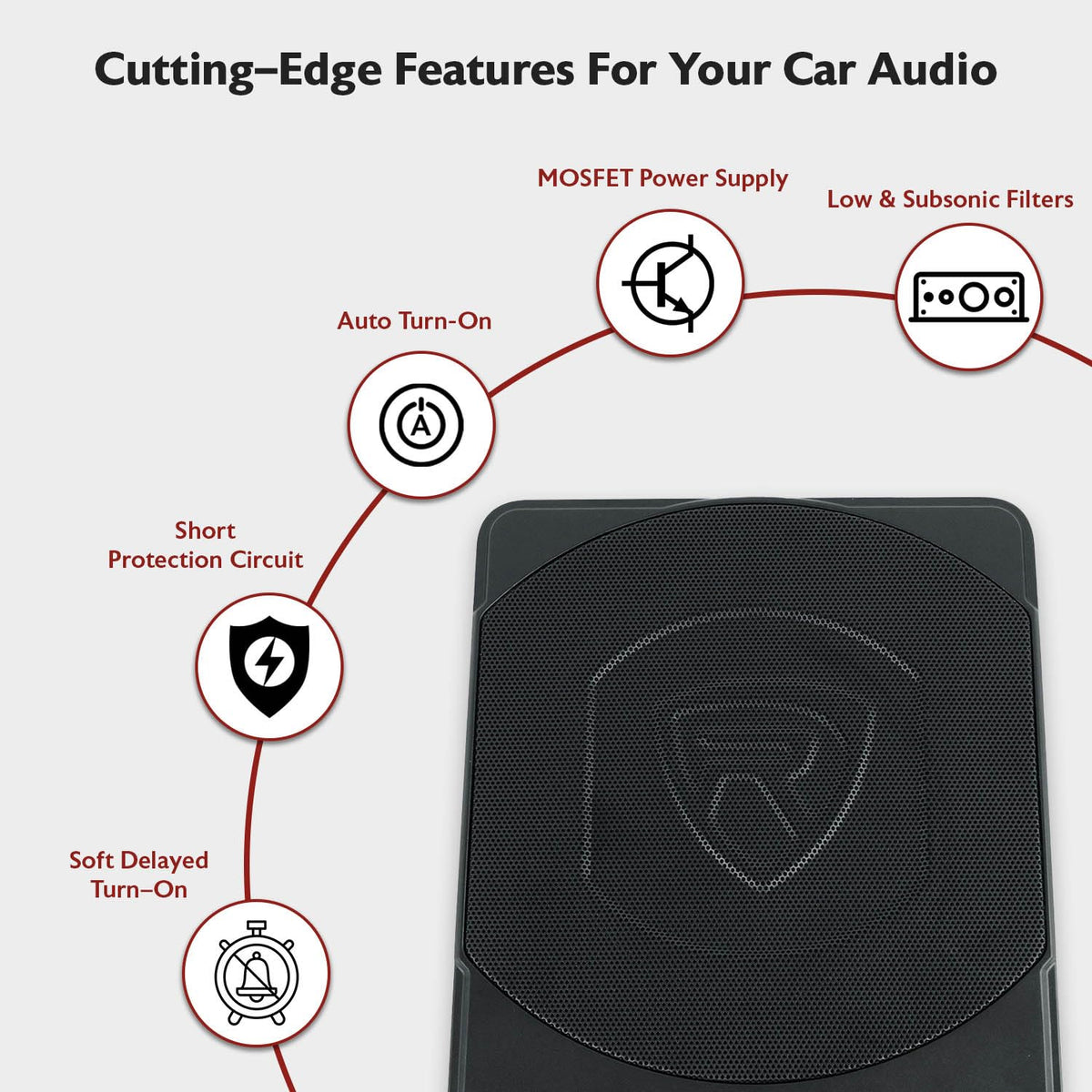 10" Slim Under-Seat Powered Car Subwoofer Z204631