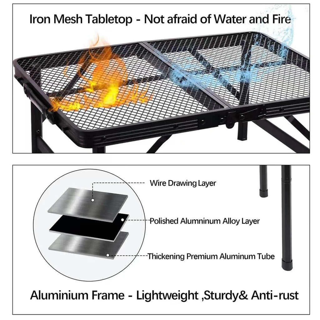 Portable Small Folding Metal Camping Table 23” x 15” U98876