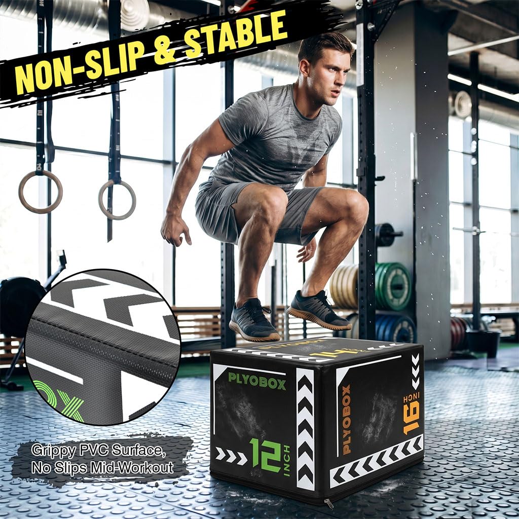 14 Inch Foam Plyo Box, 3-in-1 Jump Platform with Non-Slip Cover R64757