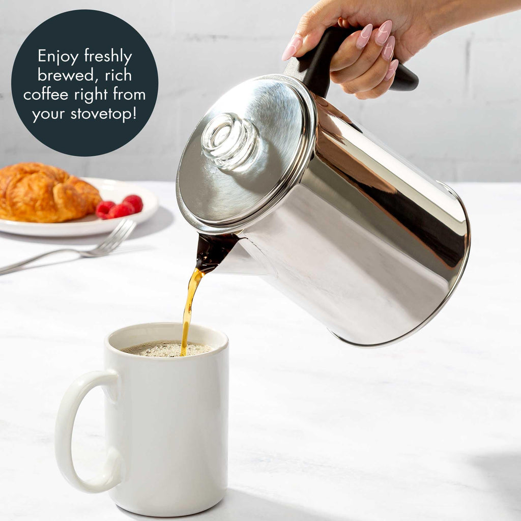 Stainless Steel 8 Cup Stovetop Coffee Percolator E52065