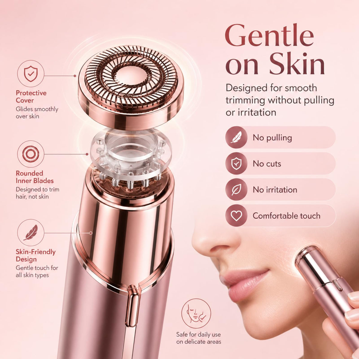 Facial Hair Removal with 4 Replacement Heads M9016