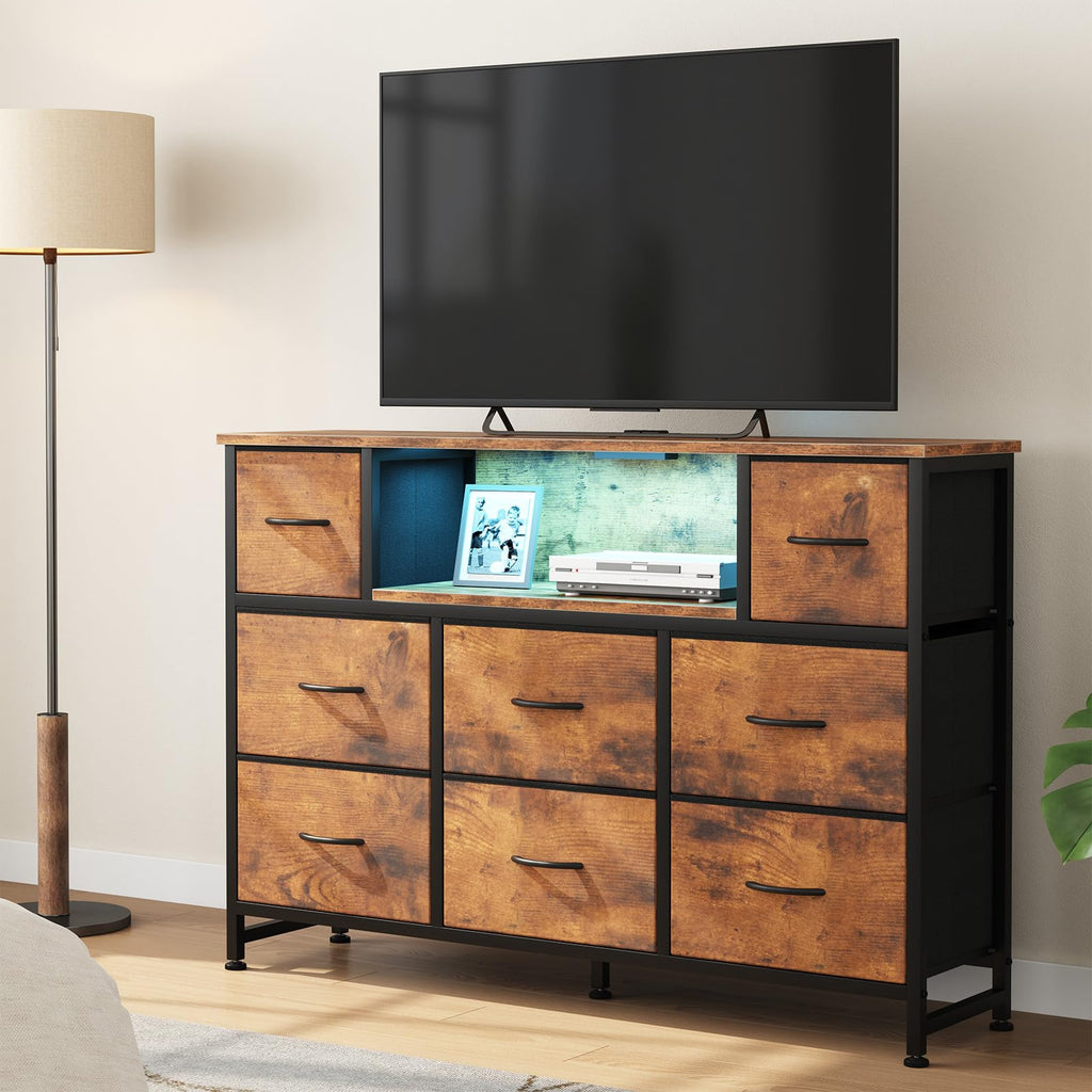 LED TV Stand Dresser with Charging Station K84873