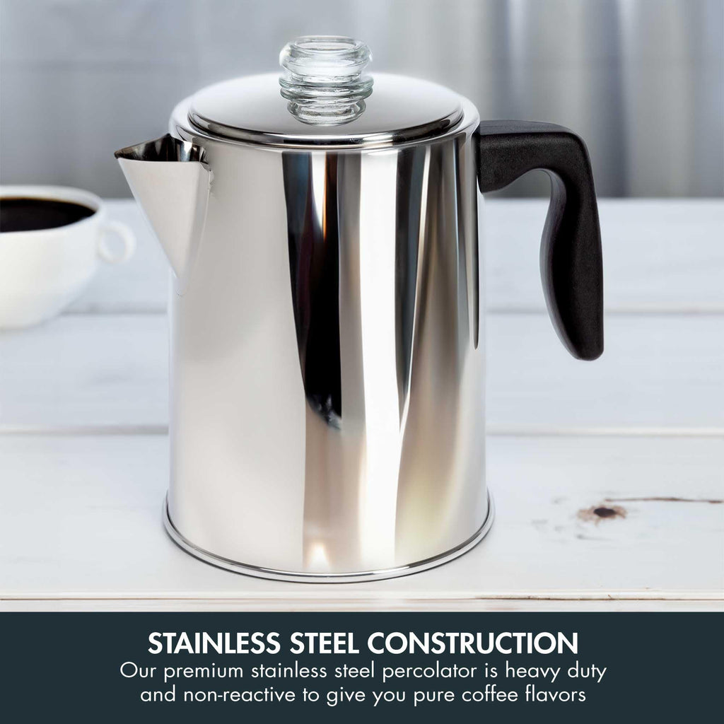 Stainless Steel 8 Cup Stovetop Coffee Percolator E52065