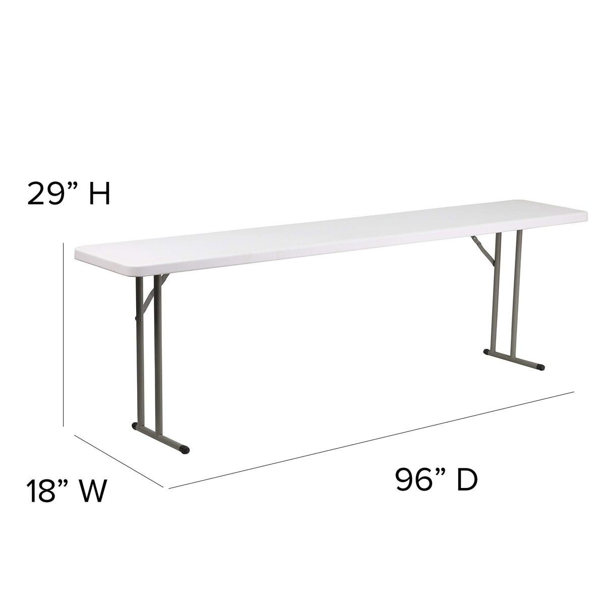 8-Foot White Plastic Folding Training Table S631