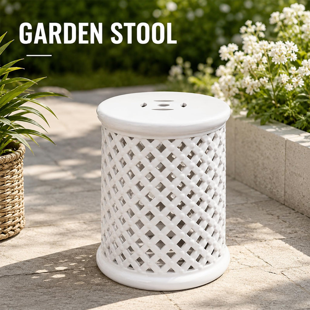 Glazed Ceramic Garden Stool V31716