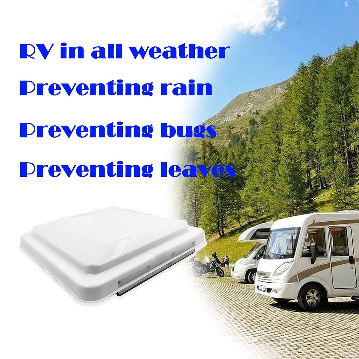 White 14" x 14" Replacement RV Roof Vent Lid Cover P501898