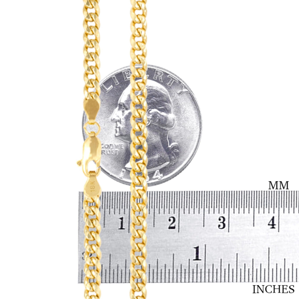 18k Yellow Gold Cuban Link Chain Necklace N73016