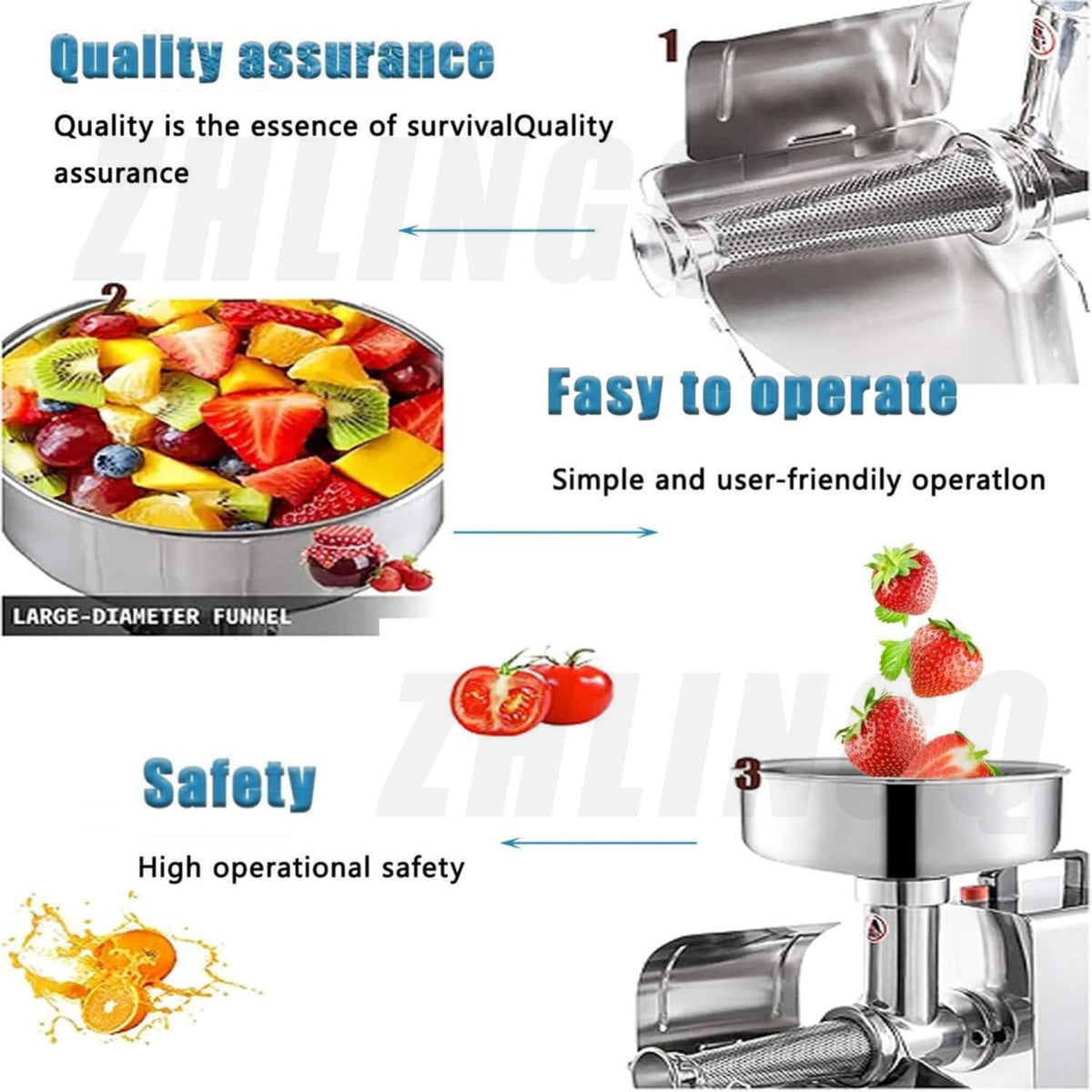 450W Stainless Steel Electric Tomato Strainer O25729