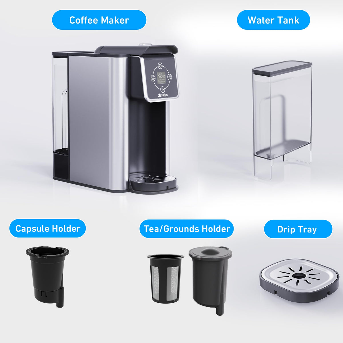 3-in-1 Single Serve Coffee Maker with 50oz Removable Water Reservoir G57328