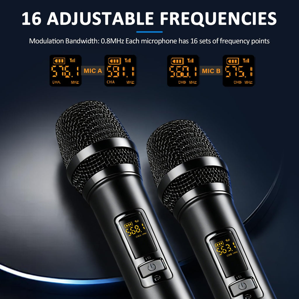 4 Channel Karaoke Mixer with 2 Wireless Microphones C3374