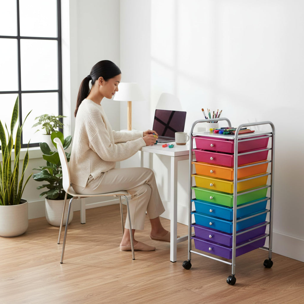 10 Drawer Rolling Storage Cart Z40949