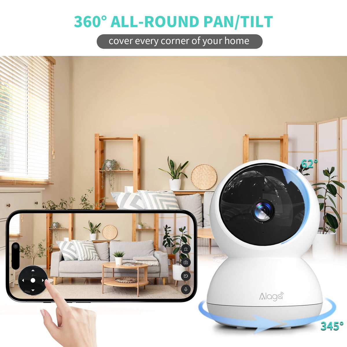3K HD Indoor Security Camera with Night Vision W655809