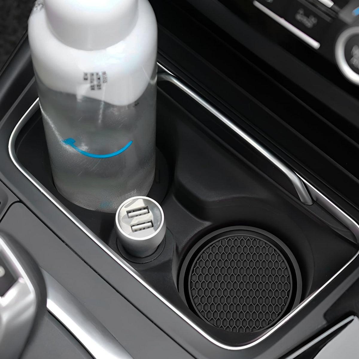 Black Non-Slip Silicone Car Cup Coasters H8088