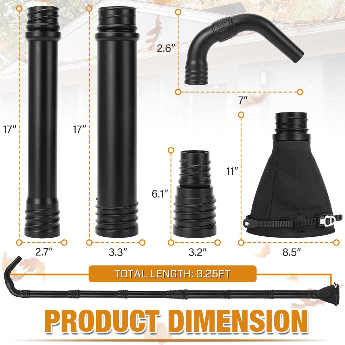 Leaf Blower Attachment with Reflector L144