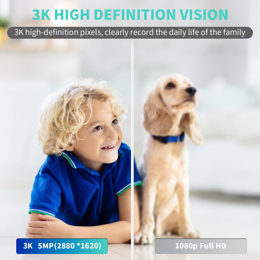 3K HD Indoor Security Camera with Night Vision W655809