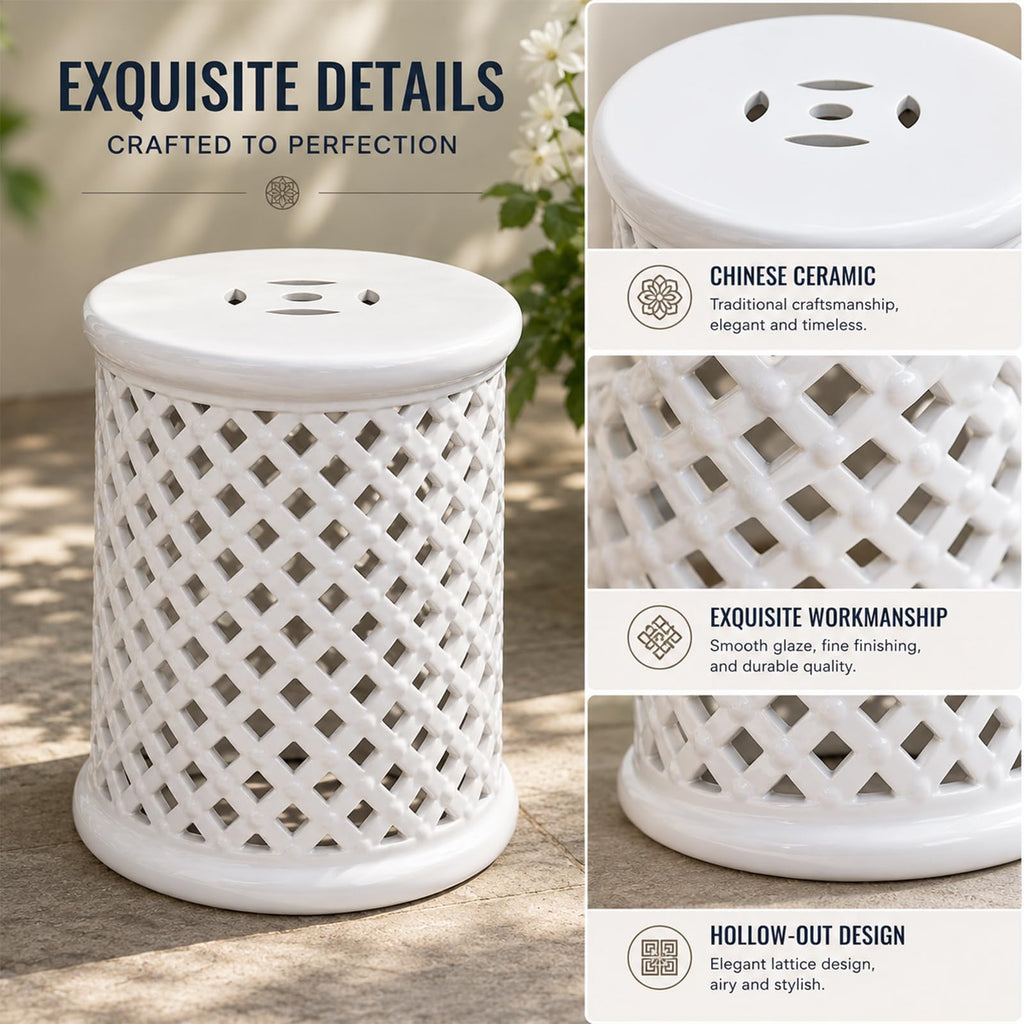 Glazed Ceramic Garden Stool V31716