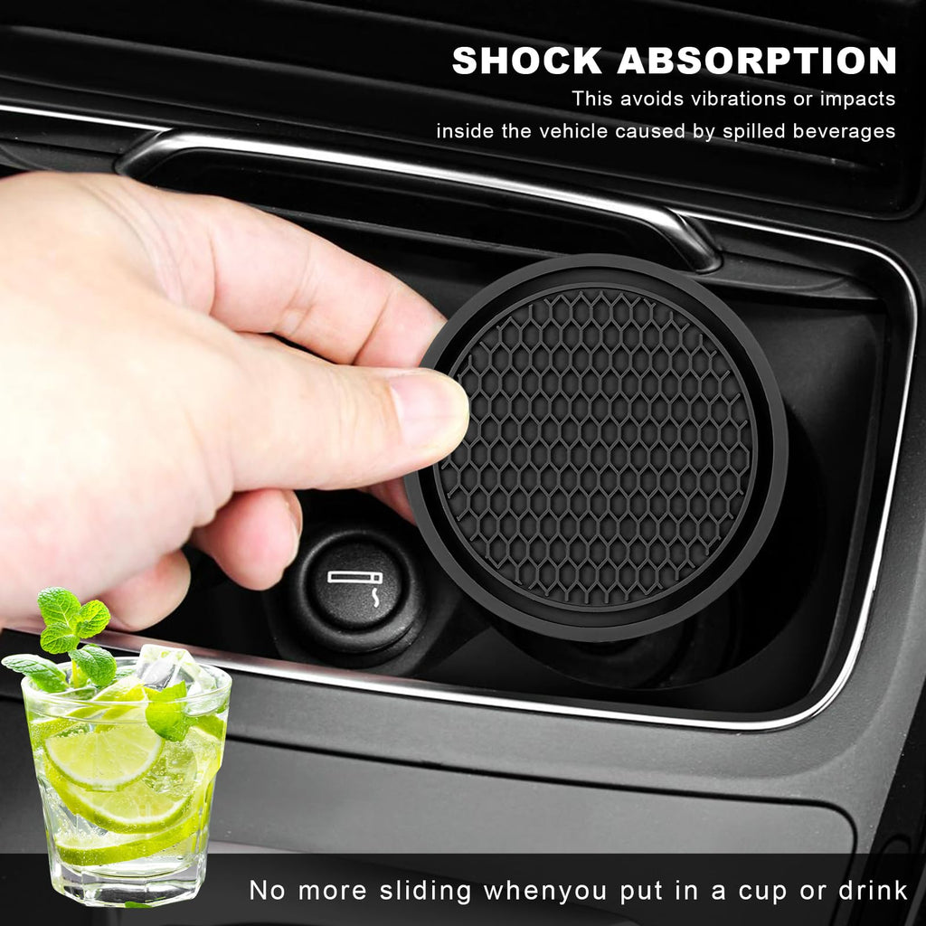 Black Non-Slip Silicone Car Cup Coasters H8088