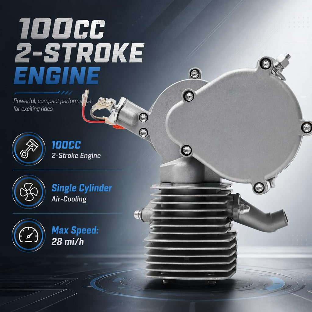 2-Stroke 100cc Gas Bicycle Engine Kit with 44 Tooth Sprocket D4270