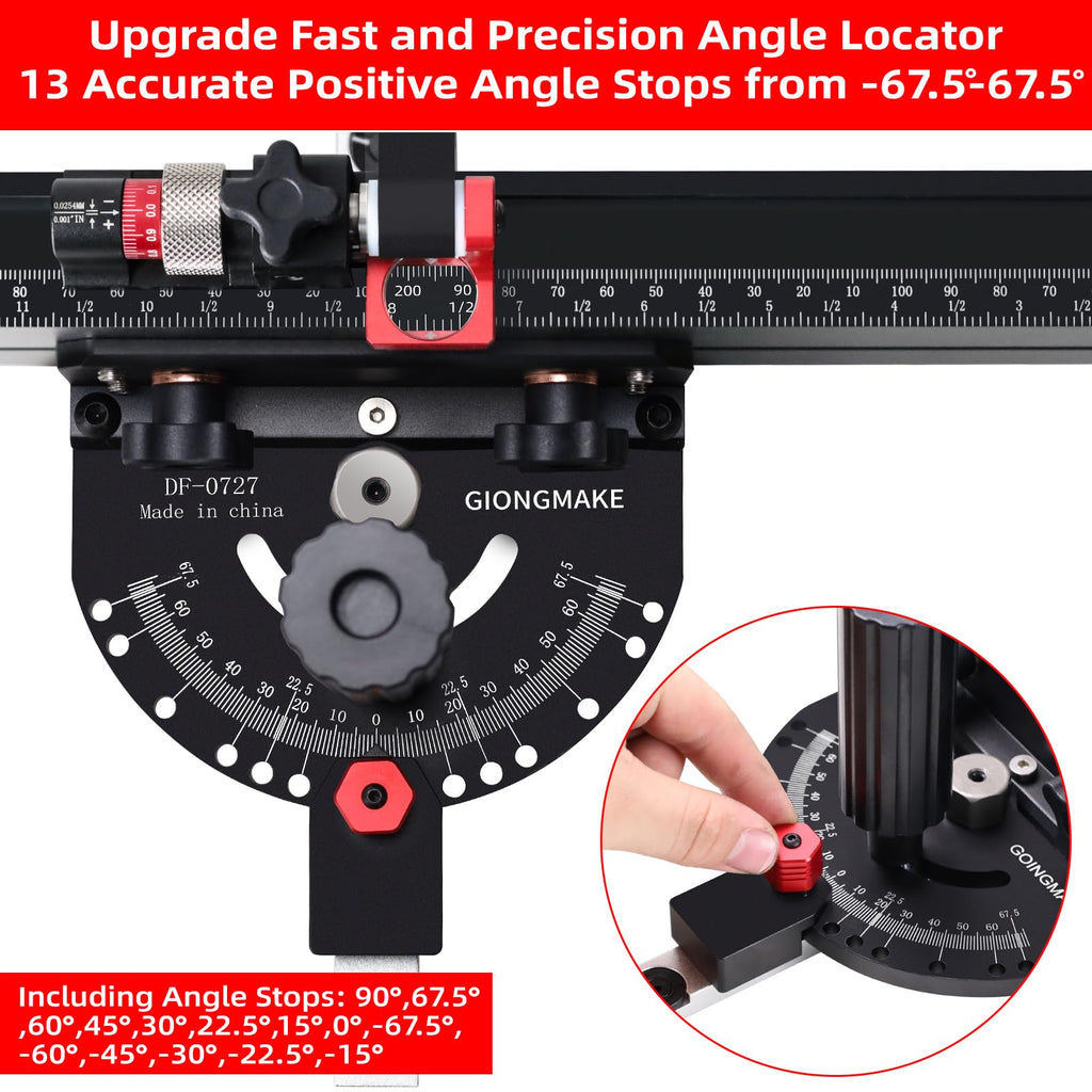 Table Saw Miter Gauge with Extendable Fence and Flip Stop Q28918